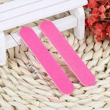 Tbestmax 200 Disposable Mini Nail File Bulk 3.4 inch Double Sided Emery Boards for Fingernail Tools 150 Grit