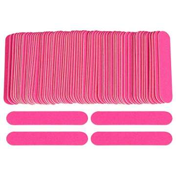 Tbestmax 200 Disposable Mini Nail File Bulk 3.4 inch Double Sided Emery Boards for Fingernail Tools 150 Grit