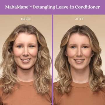 Fable & Mane Leave In Conditioner, 4.7 Fl Oz - Maha Mane Detangler Spray, Silicone-Free Leave In Conditioner for Dry Damaged Hair, Heat Protectant for Hair