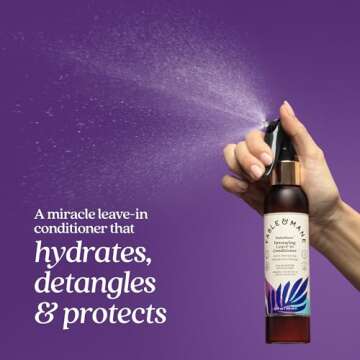 Fable & Mane Leave In Conditioner, 4.7 Fl Oz - Maha Mane Detangler Spray, Silicone-Free Leave In Conditioner for Dry Damaged Hair, Heat Protectant for Hair