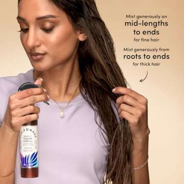 Fable & Mane Leave In Conditioner, 4.7 Fl Oz - Maha Mane Detangler Spray, Silicone-Free Leave In Conditioner for Dry Damaged Hair, Heat Protectant for Hair