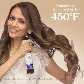 Fable & Mane Leave In Conditioner, 4.7 Fl Oz - Maha Mane Detangler Spray, Silicone-Free Leave In Conditioner for Dry Damaged Hair, Heat Protectant for Hair