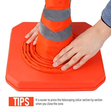CARTMAN Collapsible Traffic Cones for Road Safety 4 Pack