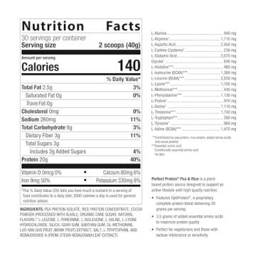 Metagenics Perfect Protein Pea & Rice - Featuring OptiProtein, a Balanced Combination of Proprietary Pea and Rice Protein with Added BCAAs - Chocolate Flavor - 30 Servings - 42.33 Oz