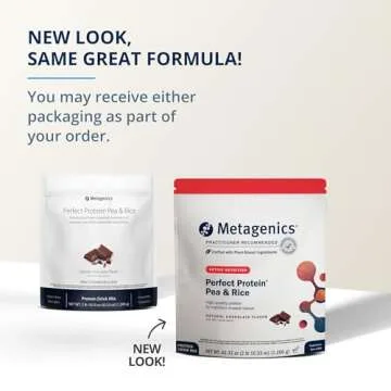Metagenics Perfect Protein Pea & Rice - Featuring OptiProtein, a Balanced Combination of Proprietary Pea and Rice Protein with Added BCAAs - Chocolate Flavor - 30 Servings - 42.33 Oz
