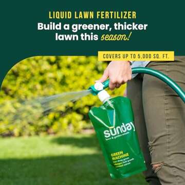 Sunday Green Machine Fertilizer, 42.3oz, 2 Pack - Easy Lawn Care with Universal Sprayer