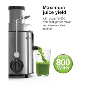 SiFENE Juicer with Big 3” Feed Chute for Whole Fruits