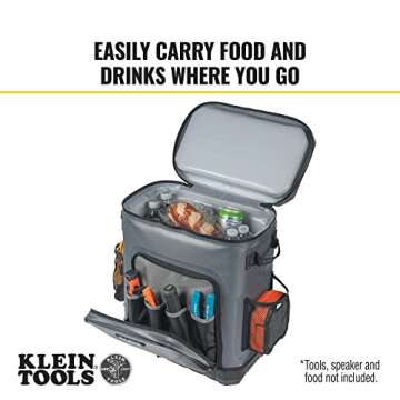 Klein Tools 62810BPCLR Cooler Backpack, 30 Cans Insulated Backpack Cooler, Rugged Bottom, Ideal for Jobsite, Hunting, Camping or Beach