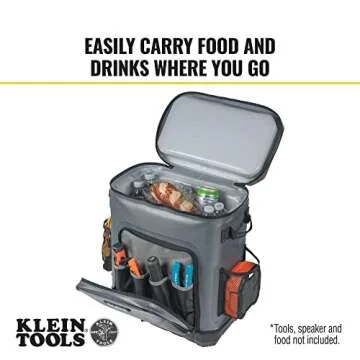Klein Tools 62810BPCLR Cooler Backpack, 30 Cans Insulated Backpack Cooler, Rugged Bottom, Ideal for Jobsite, Hunting, Camping or Beach