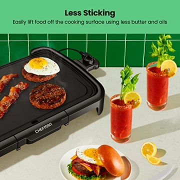 Chefman XL Electric Griddle Nonstick Extra Large Cooking Surface