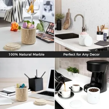 WORHE Marble Cotton Holder Dispenser for Stylish Storage