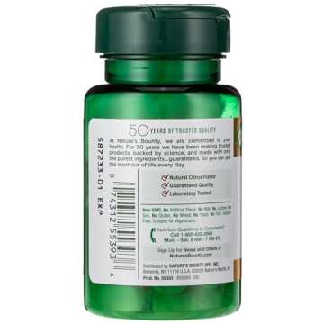 Vitamin C + Zinc by Nature's Bounty, Vitamin Supplement, Supports Immune Health, 60 mg, 60 Tablets