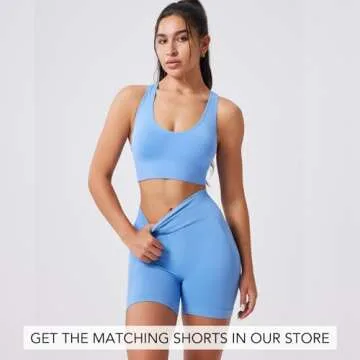 Evercute Sports Bra for Women Padded Medium Support Criss Cross Strappy Bras Seamless High Impact Yoga Exercise Athletic Bras