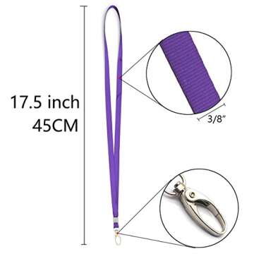 Warmter 50 Pack Lanyard Badge Lanyards For ID Name Tags and Badge Holders (Purple)