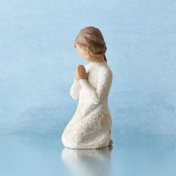 Willow Tree Prayer of Peace (Lighter Skin), Seeking The Quiet Within, Expresses Sympathy, Comfort, Remembrance, Healing, Sculpted Hand-Painted Figure
