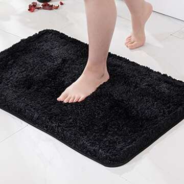MIULEE Set of 2 Bathroom Mats and Runner Rugs, Non Slip Soft Microfiber Rugs for Bathroom Shower