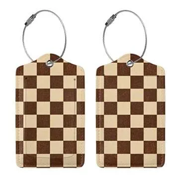 Durable Brown Beige Luggage Tags for Travel Excellence