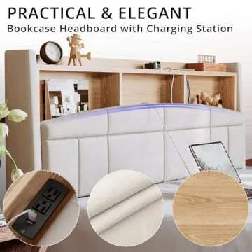 ANCOR Floating King Bed Frame with Charging Station