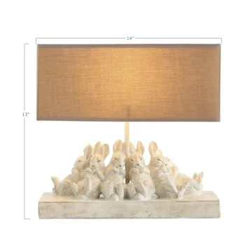 Charming Whitewashed Rabbit Lamp for Children’s Rooms
