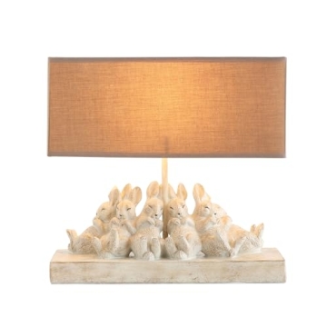 Charming Whitewashed Rabbit Lamp for Children’s Rooms