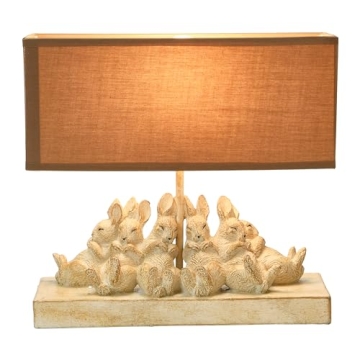Charming Whitewashed Rabbit Lamp for Children’s Rooms