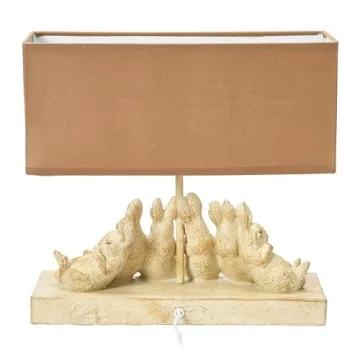 Charming Whitewashed Rabbit Lamp for Children’s Rooms