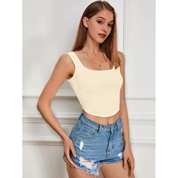 Stylish Apricot Tube Tank Top for Summer Outfits