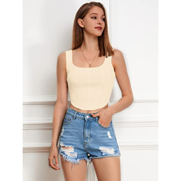 Stylish Apricot Tube Tank Top for Summer Outfits