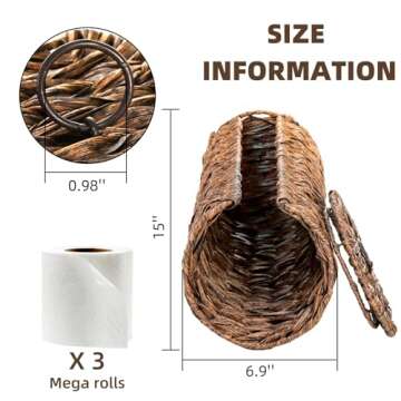 WRINGKIT Toilet Paper Holder Stand, Free Standing Toilet Tissue Roll Storage Rack with Lid, Waterpro...