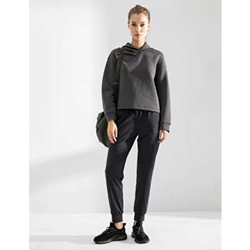 AJISAI Women's Joggers Pants Drawstring Running Sweatpants with Pockets Lounge Wear Dark Grey M