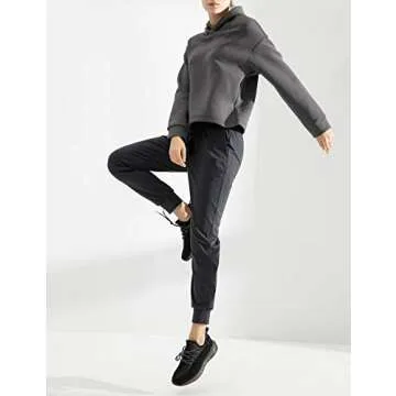 AJISAI Women's Joggers Pants Drawstring Running Sweatpants with Pockets Lounge Wear Dark Grey M