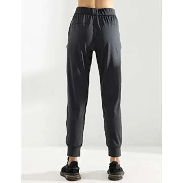 AJISAI Women's Joggers Pants Drawstring Running Sweatpants with Pockets Lounge Wear Dark Grey M