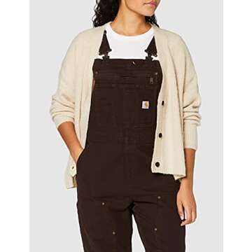 Carhartt Womens Crawford Double Front Bib Overalls Coveralls, Dark Brown, X-Small US