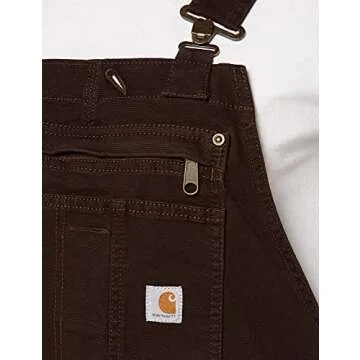 Carhartt Womens Crawford Double Front Bib Overalls Coveralls, Dark Brown, X-Small US