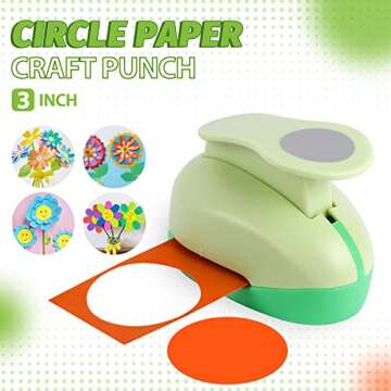 UCEC Paper Punch, 3 Inch Circle Punch Large Hole Punch Paper Circles Craft Punch Handmade Paper Punc...