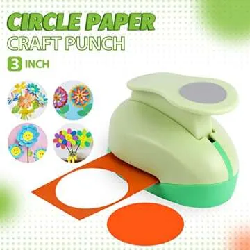 UCEC Paper Punch, 3 Inch Circle Punch Large Hole Punch Paper Circles Craft Punch Handmade Paper Punc...