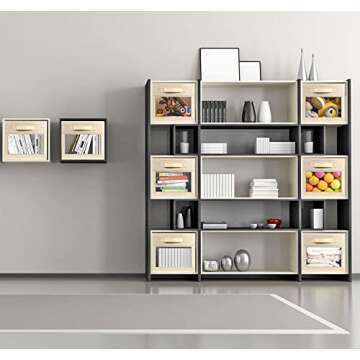 SUOCO Cube Storage Bins with Clear Window, Foldable Fabric Baskets Boxes for Shelf Closet Organizer,...