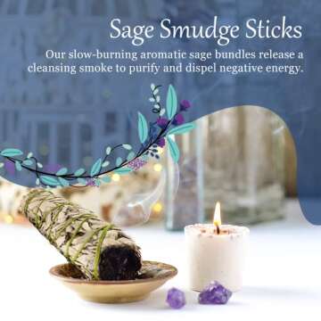 Premium White Sage Smudge Sticks, Sage Bundle, Spiritual Cleansing, Sage Smudge Kit, Slow Burning Sa...