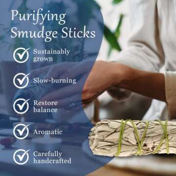Premium White Sage Smudge Sticks, Sage Bundle, Spiritual Cleansing, Sage Smudge Kit, Slow Burning Sage Sticks, Dried Herbs for Meditation Accessories 3 Pk of 4" Bundles - Alternative Imagination