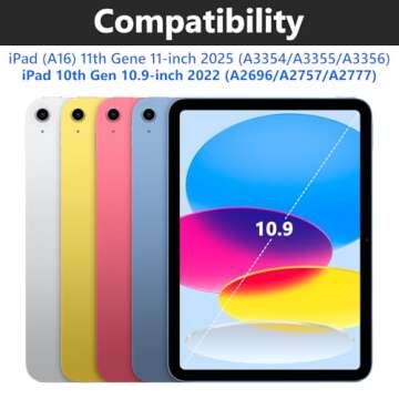 TQQ for iPad 10th Generation Case with Keyboard (10.9", 2022) & iPad (A16) 11th Gen (11", 2025) - Ma...