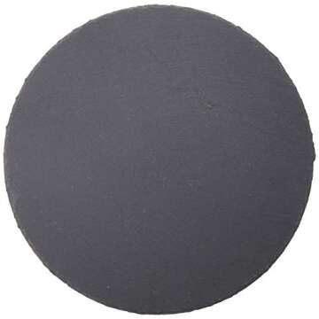 Cilio Slate Round Cheese Board, Natural Stone Tray for Serving Cheese, Charcuterie, Sushi, Appetizers, and More, Black, 11" diameter