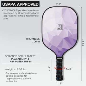 Pickleball Paddles Set of 2, USAPA Approved Pickleball Set, Fiberglass Lightweight Pickleball Racket...