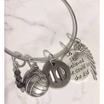 Yansanido Pack of 10 Alloy Silver ''She Believed she Could so she did'' 0.94'' Round DIY Antique Message Charms Pendant for Making Bracelet and Necklace (She Believed she Could so she did)