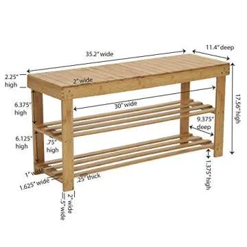 Versatile Household Essentials Bamboo Storage Bench Seat