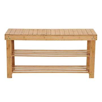 Versatile Household Essentials Bamboo Storage Bench Seat