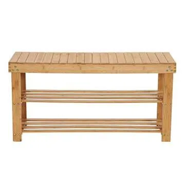 Versatile Household Essentials Bamboo Storage Bench Seat