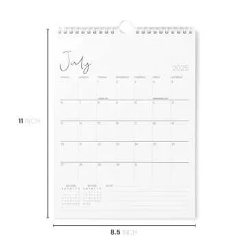 Karto Wall Calendar 2025 - Vertical 8.5x11 inch Runs Until June 2026 - Boost Your Productivity and Easy Planning with the Aesthetic Monthly Calendar - Cursive