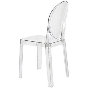 Set of 2 Modern Clear Ghost Dining Chairs - Stylish & Durable