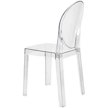 Set of 2 Modern Clear Ghost Dining Chairs - Stylish & Durable