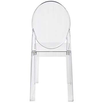 Set of 2 Modern Clear Ghost Dining Chairs - Stylish & Durable